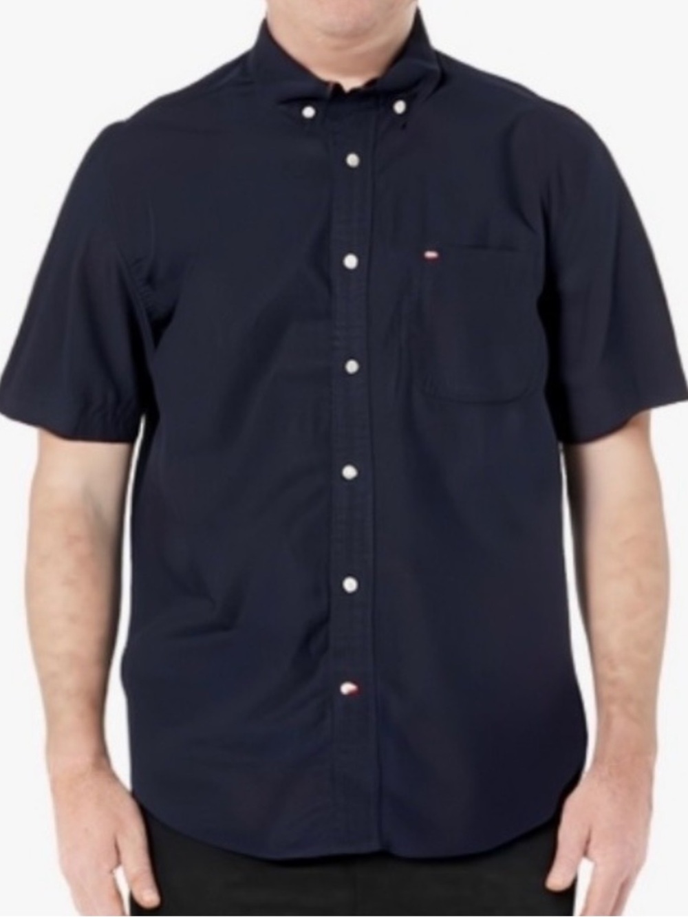 Tommy Hilfiger Classic Navy Button-Down Shirt with Logo Pocket XXL